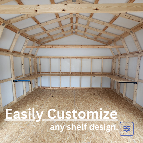 heavy duty brackets that can make a work bench in a storage building or garage