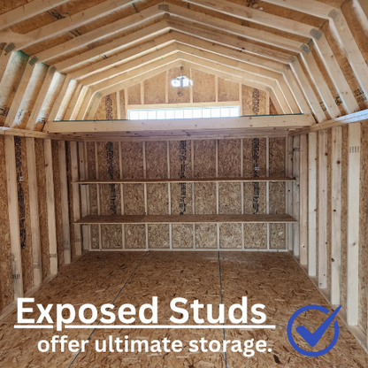 easy to install brackets for open walls in a storage shed or garage 2 tier customizable shelving